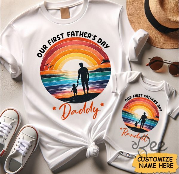 Our First Fathers Day Together Daddy And Me Custom Family Matching Shirts beeteetalk 2