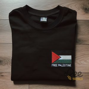 Free Palestine Embroidered Sweatshirt Hoodie T Shirt Flag Embroidery Tee beeteetalk 2