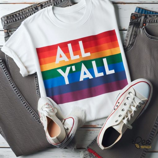 Rainbow Pride All Yall Sweatshirt T Shirt Hoodie Lgbtq Support Tee Retro Gift Empowering Lgbtq Apparel beeteetalk 1