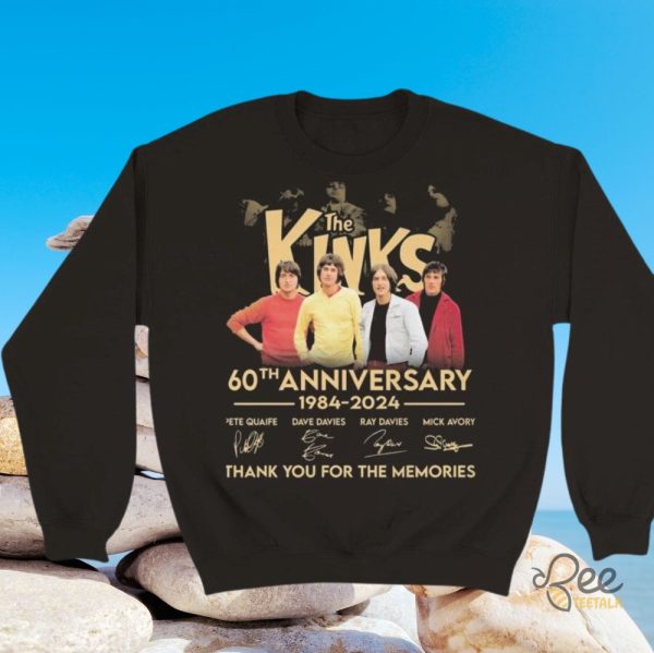 Limited Edition Vintage The Kinks 60Th Anniversary T Shirt Sweatshirt Hoodie Rare Collectible Merchandise beeteetalk 3