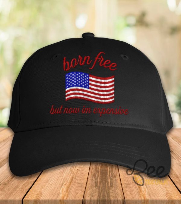 Usa Hat 2024 Born Free But Now Im Expensive Fourth Of July Patriotic Embroidered Baseball Cap beeteetalk 2