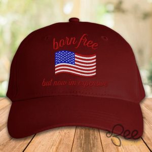 Usa Hat 2024 Born Free But Now Im Expensive Fourth Of July Patriotic Embroidered Baseball Cap beeteetalk 3