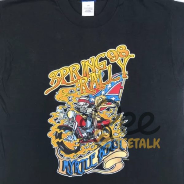 Brianna Chickenfry Confederate Flag Shirt Reprinted Vintage 90S Spring 1998 Rally Myrtle Beach Skeleton Biker Shirts beeteetalk 10