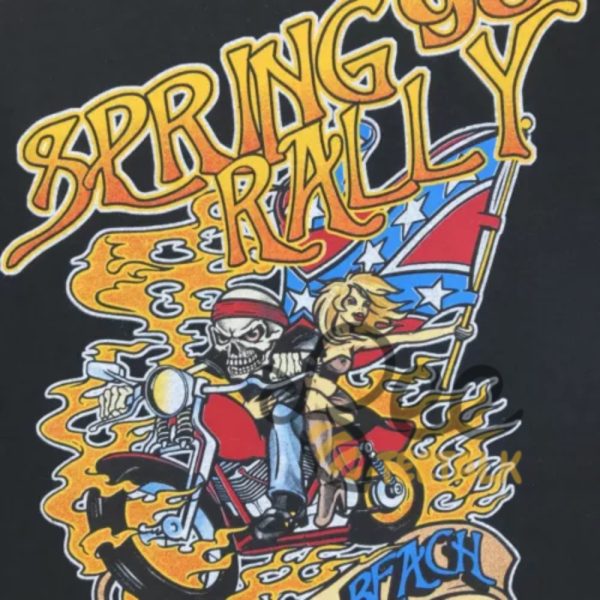 Brianna Chickenfry Confederate Flag Shirt Reprinted Vintage 90S Spring 1998 Rally Myrtle Beach Skeleton Biker Shirts beeteetalk 9