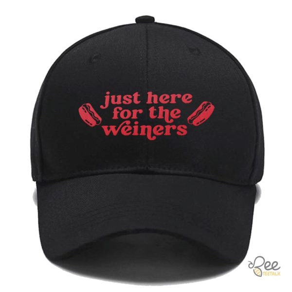 Funny Fourth Of July Hat Im Just Here For The Wieners Embroidered Baseball Cap beeteetalk 1