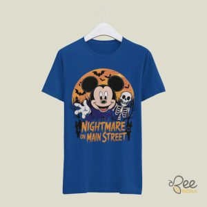 Nightmare On Main Street Disney Halloween T Shirt Sweatshirt Hoodie Vintage Mickey Mouse And Skeleton Funny Not So Scary Halloween Gift beeteetalk 5