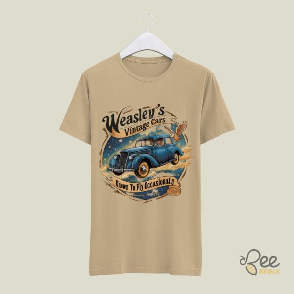 Harry Potter Weasley Flying Car Shirt Ron Weasley Arthur Weasleys Vintage Cars Known To Fly Occasionally Devon England Shirts beeteetalk 1