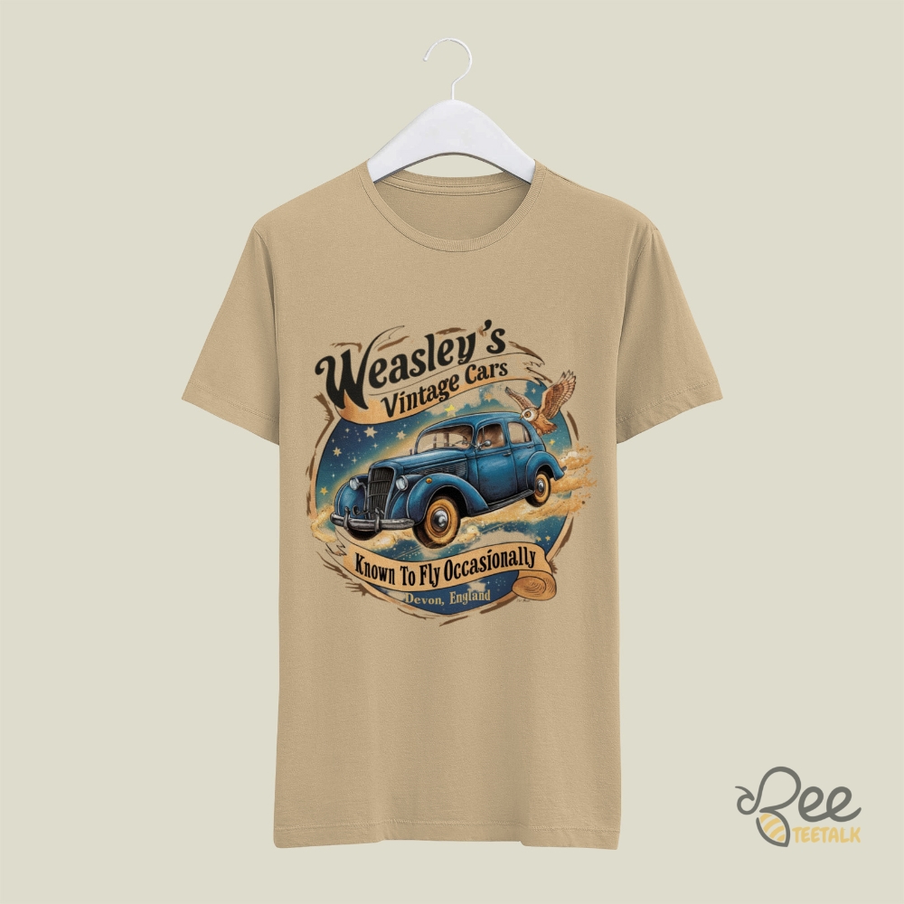 Harry Potter Weasley Flying Car Shirt Ron Weasley Arthur Weasleys Vintage Cars Known To Fly Occasionally Devon England Shirts