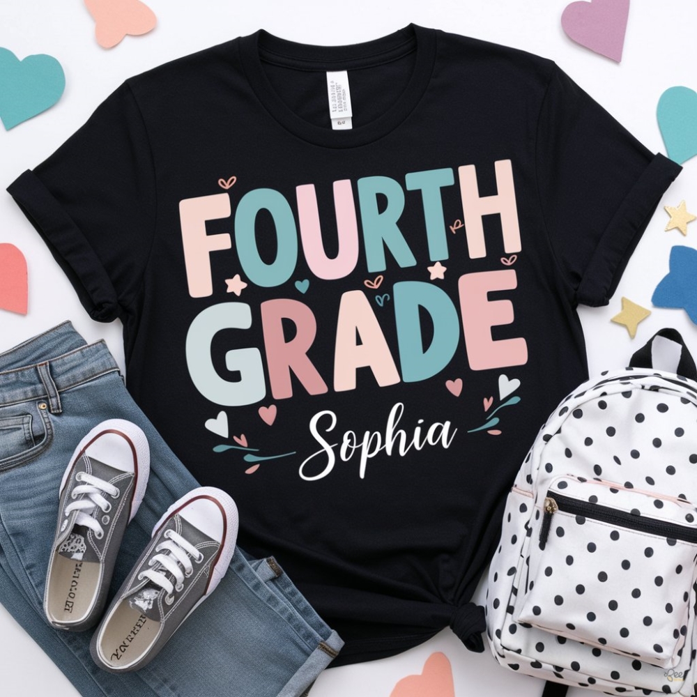 Personalized Fourth Grade T Shirt Sweatshirt Hoodie For Teachers First Day Of 4Th Grade Shirts In My Fourth Grade Era Shirt