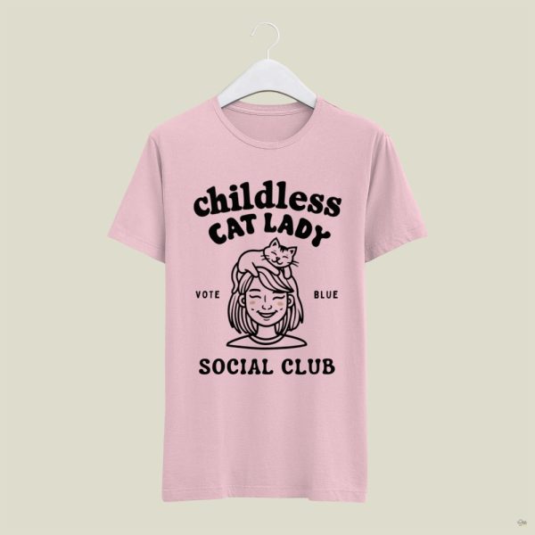 Childless Cat Lady Social Club Shirt Voting For Kamala Harris Childless Cat Ladies Shirt 2024 beeteetalk 3