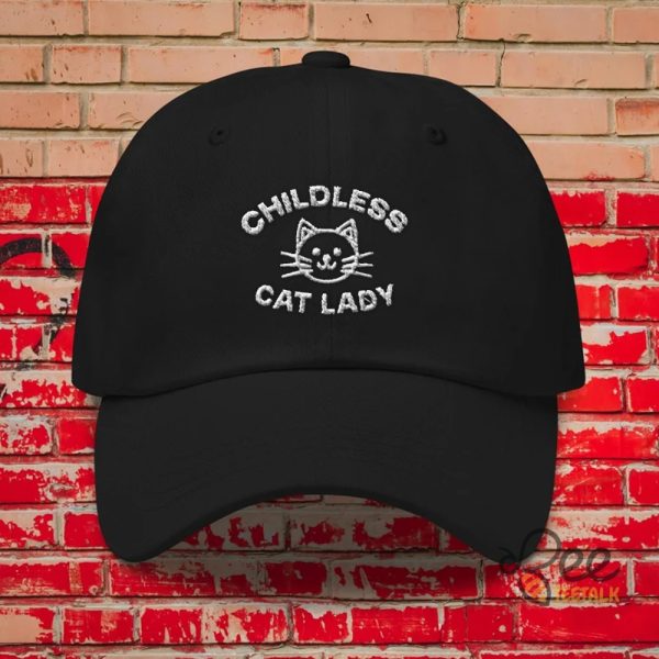 Kamala Harris 2024 Childless Cat Lady Embroidered Baseball Hat beeteetalk 1