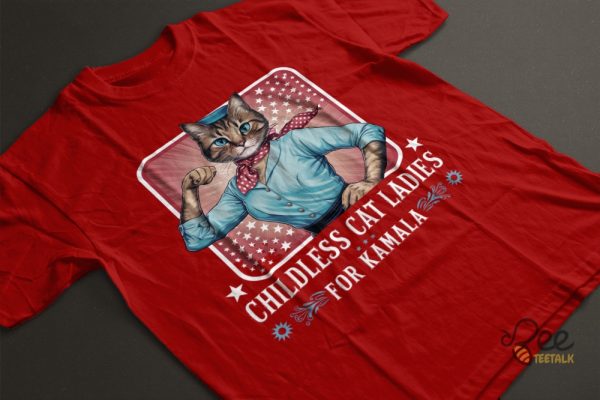 Childless Cat Lady For Kamala Shirt Strong Woman Cat Lady Gift For Cat Moms beeteetalk 5