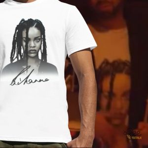 Drake Rihanna Shirt With Signature Drake Wearing Rihanna Shirt In Studio beeteetalk 2