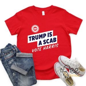 Uwa Stand Up 2024 Shirt Trump Is A Scab Vote Harris Shawn Fain Rnc Speech Tee beeteetalk 2