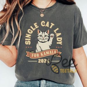 Single Cat Lady For Kamala 2024 Shirt Childless Cat Lady Funny Shirts beeteetalk 4