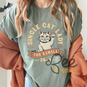 Single Cat Lady For Kamala 2024 Shirt Childless Cat Lady Funny Shirts beeteetalk 5