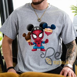 New Custom Name Spiderman Mickey Mouse Ears Shirt beeteetalk 3