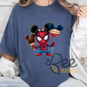 New Custom Name Spiderman Mickey Mouse Ears Shirt beeteetalk 5