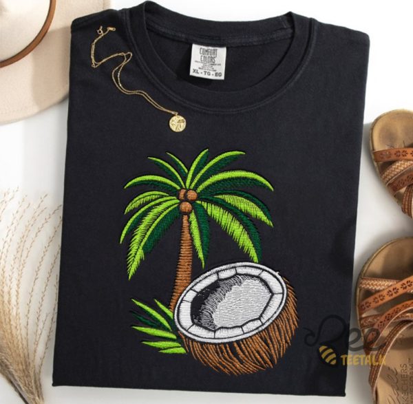 Kamala Harris Coconut Tree Embroidered T Shirt beeteetalk 1