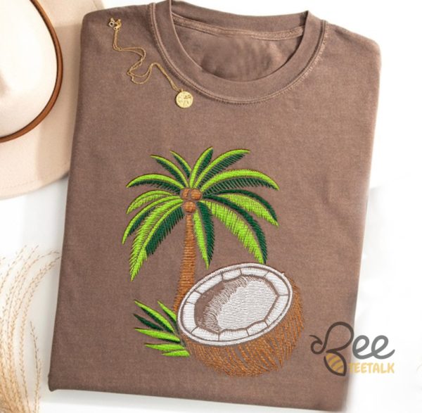 Kamala Harris Coconut Tree Embroidered T Shirt beeteetalk 2