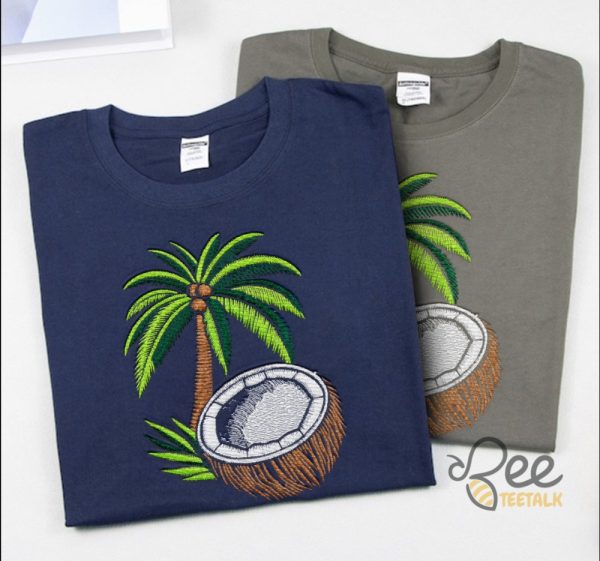 Kamala Harris Coconut Tree Embroidered T Shirt beeteetalk 3