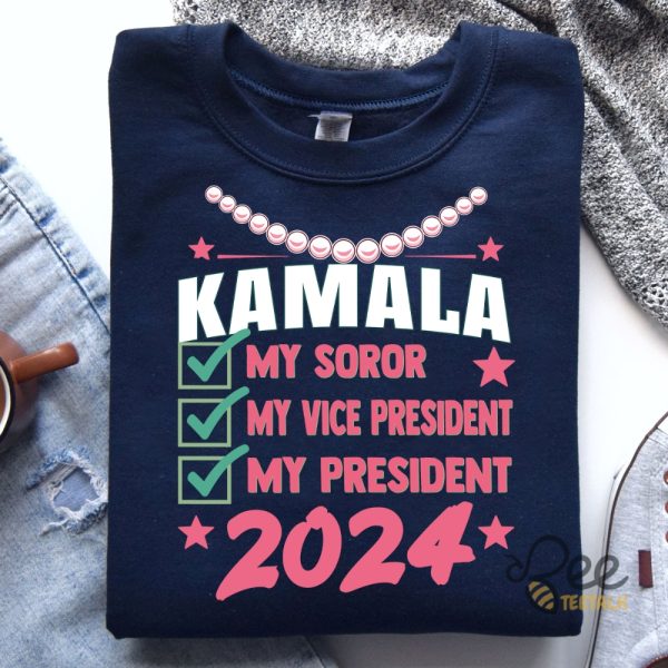 My Madam President Kamala Harris Shirt Chucks And Pearls 2024 beeteetalk 5