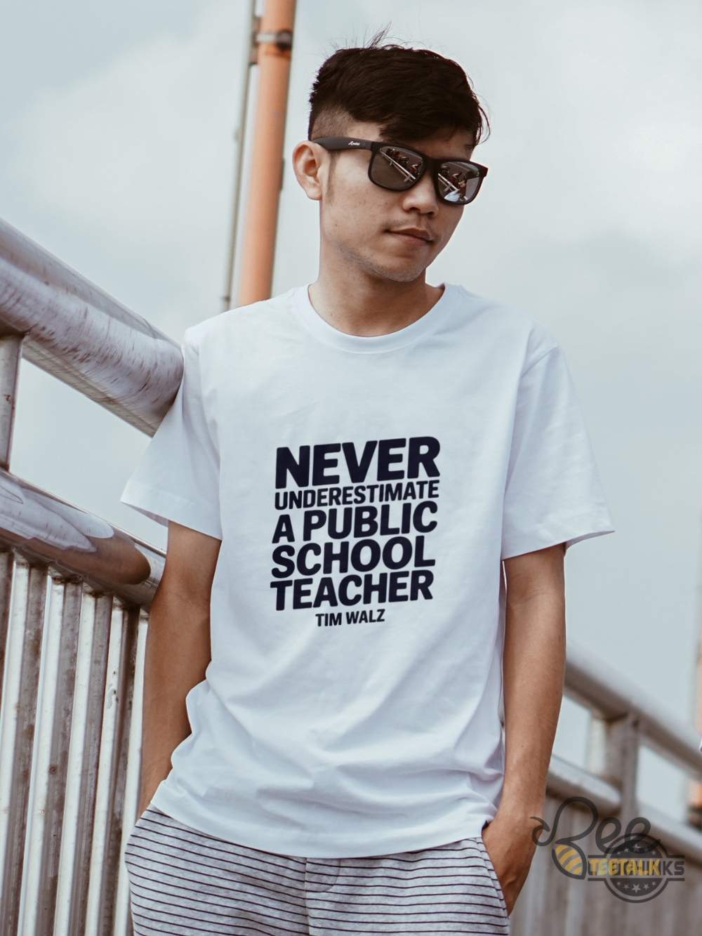 Never Underestimate A Public School Teacher Tim Walz Shirt