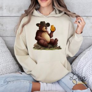 Funny Bear Drinking Bear In The Forest Shirt For Grizzly Animal Lover Rock N Roll Cowboy Brown Bear Wood beeteetalk 5