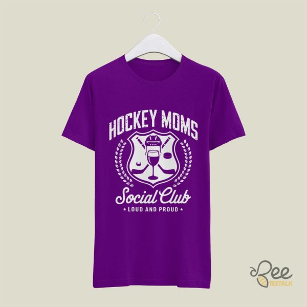 Hockey Moms Social Club Shirt Sports Mom Loud And Proud Graphic Crewneck Tee beeteetalk 4