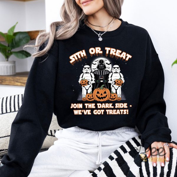 Funny Star Wars Halloween Shirt Sith Or Treat Join The Dark Side We Have Got Treats Darth Vader And Stormtroopers Tee beeteetalk 5