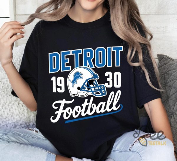 Retro Detroit Lions Football Helmet 1930 Vintage Shirt beeteetalk 3