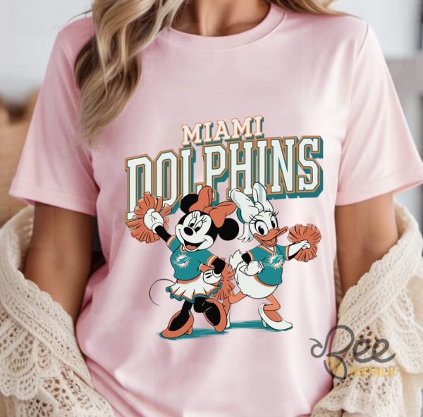 Nfl Miami Dolphins Minnie Mouse And Daisy Duck Cheerleading Shirt Disney beeteetalk 2