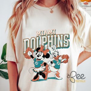 Nfl Miami Dolphins Minnie Mouse And Daisy Duck Cheerleading Shirt Disney beeteetalk 3