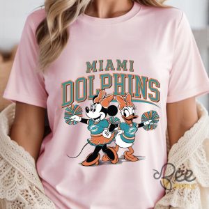 Miami Dolphins Mouse And Duck Cheerleading Shirt Miami Dolphins Cartoon Football Shirt beeteetalk 2