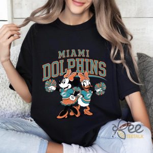 Miami Dolphins Mouse And Duck Cheerleading Shirt Miami Dolphins Cartoon Football Shirt beeteetalk 3