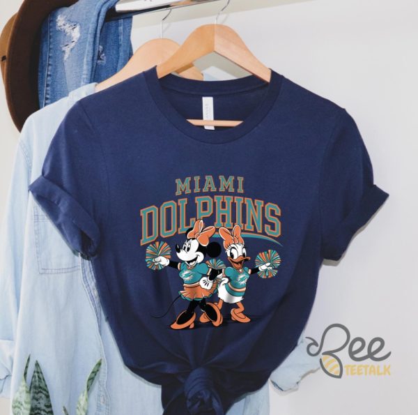 Miami Dolphins Mouse And Duck Cheerleading Shirt Miami Dolphins Cartoon Football Shirt beeteetalk 5