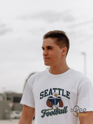 Vintage Seattle Seahawks Football Mascot Graphic Tee Shirt Navy And Lime SALE - | Beeteetalk High-quality Image