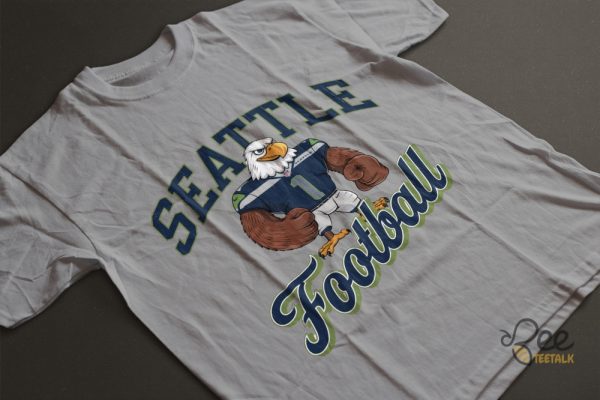 Vintage Seattle Seahawks Football Mascot Graphic Tee Shirt Navy And Lime beeteetalk 4