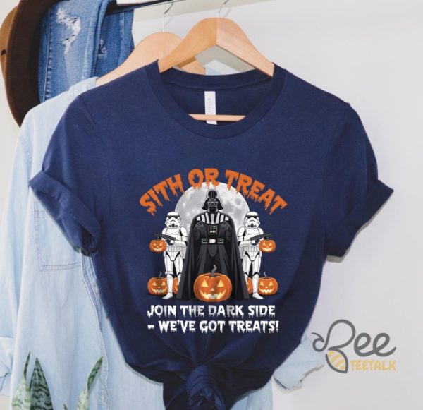 Sith Or Treat Join The Dark Side Weve Got Treats Funny Halloween Galaxy Troopers Shirt Darth Vader Spooky Shirt beeteetalk 3