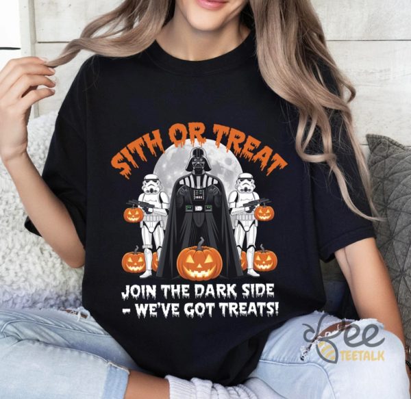 Sith Or Treat Join The Dark Side Weve Got Treats Funny Halloween Galaxy Troopers Shirt Darth Vader Spooky Shirt beeteetalk 4