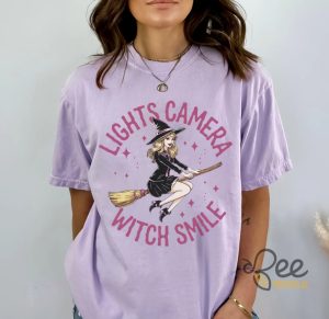 Swiftie Inspired Lights Camera Witch Smile Halloween T Shirt Sweatshirt Hoodie Cute Gift For Fans - | Beeteetalk High-quality Image