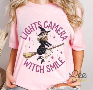 Swiftie Inspired Lights Camera Witch Smile Halloween T Shirt Sweatshirt Hoodie Cute Gift For Fans - | Beeteetalk High-quality Image