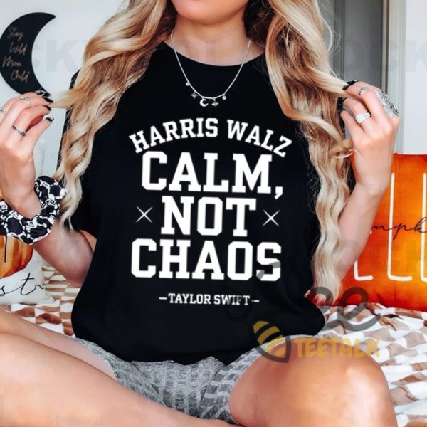 Harris Walz Calm Not Chaos Graphic Tee For Swifties Kamala Harris 2024 For President Shirt beeteetalk 2