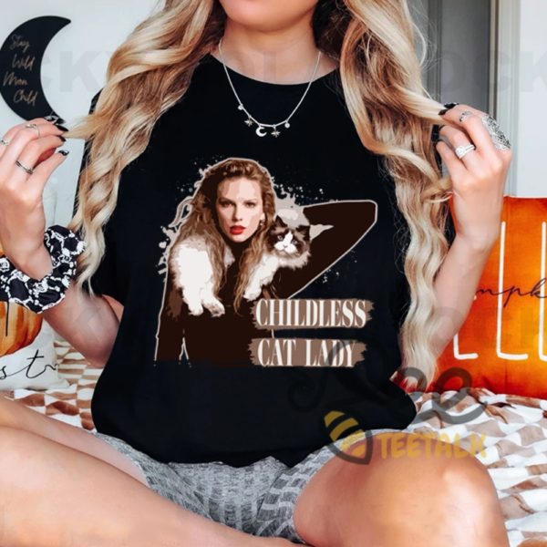 Childless Cat Lady Taylor Swift Shirt Swifties Gift For Kamala Harris Endorsement beeteetalk 1