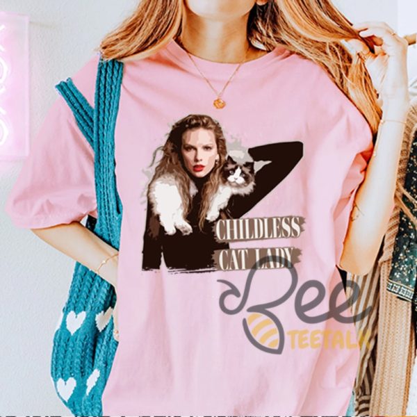 Childless Cat Lady Taylor Swift Shirt Swifties Gift For Kamala Harris Endorsement beeteetalk 4