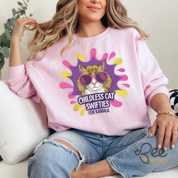 Childless Cat Swifties For Kamala Harris Shirt Taylor Swift beeteetalk 5