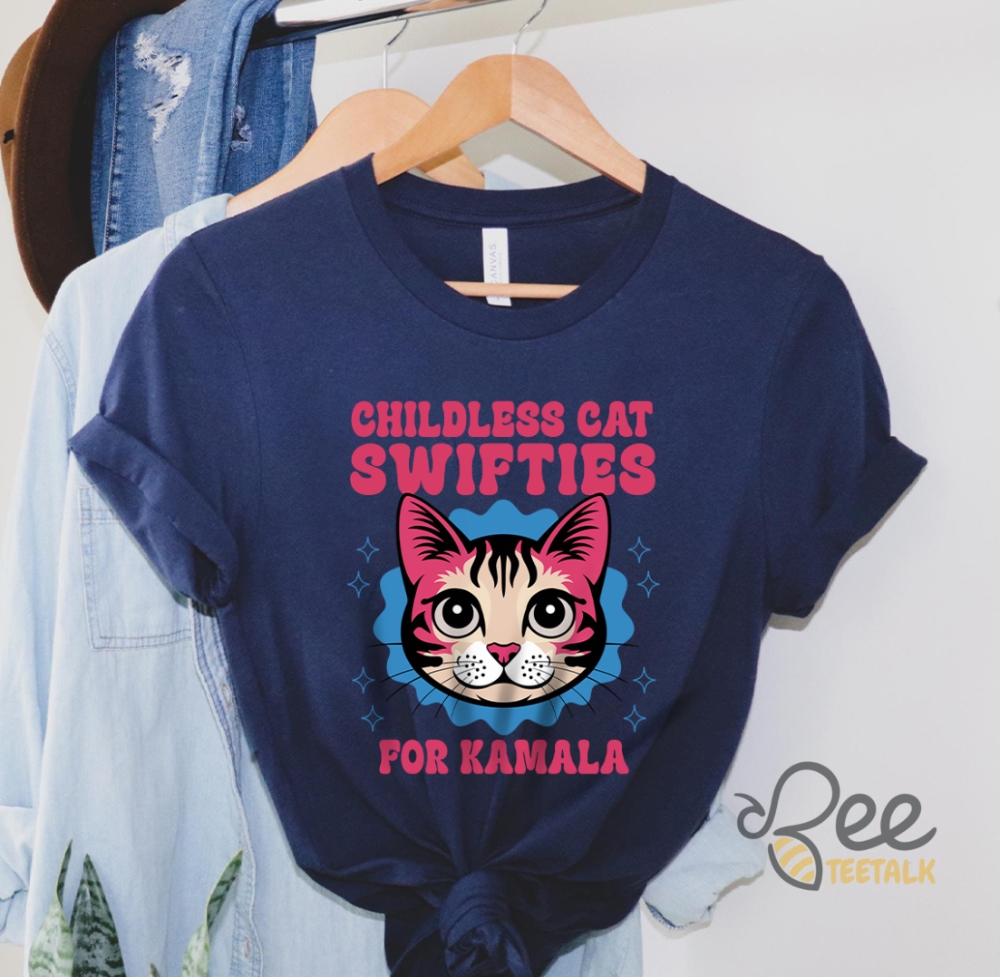 Childless Cat Swifties For Kamala Shirt Taylor Swift Vmas Endorsement For Kamala Harris Tee