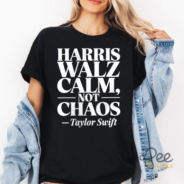 Kamala Harris Tim Walz 2024 Calm Not Chaos Graphic Tee Shirt For Swifties beeteetalk 2