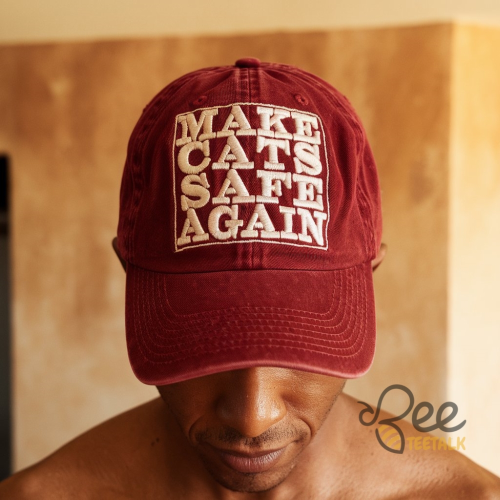 Make Cats Safe Again Vintage Dad Hat Funny Donald Trump 2024 Maga Embroidered Baseball Caps beeteetalk 1