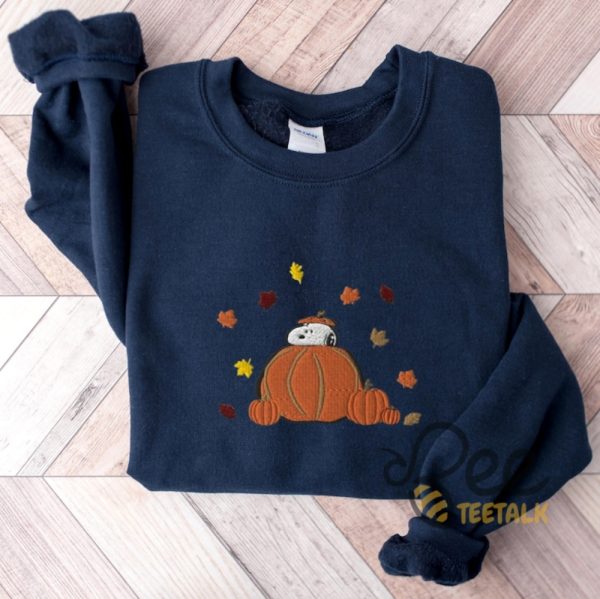 Snoopy Fall Embroidered Sweatshirt T Shirt Hoodie Snoopy Pumpkins Crewneck Sweater Autumn Peanuts Halloween Shirts beeteetalk 3